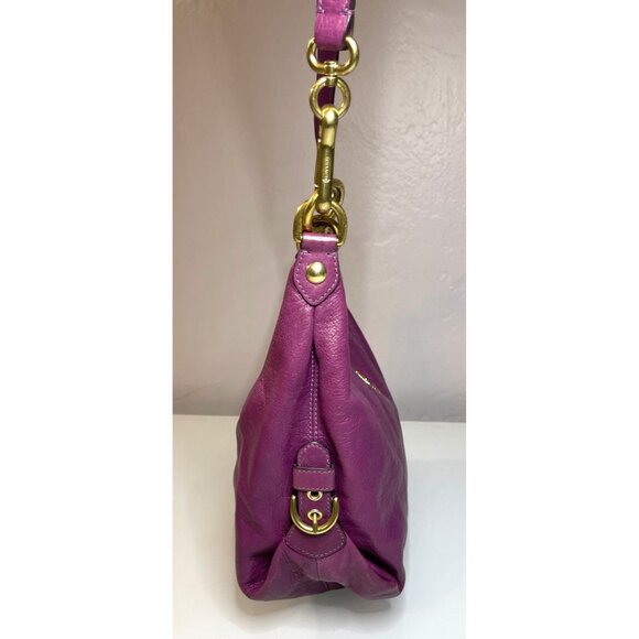 Y2K COACH 14304 Madison Hailey Purple Pebbled Leather Hobo Shoulder Bag Purse - Picture 16 of 16